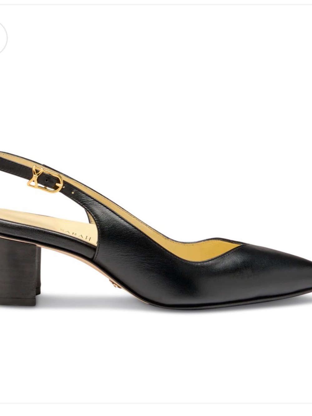 Sara Flint Perfect Emma Black Leather Slingback Block Heel 50mm size 8.5M $495
